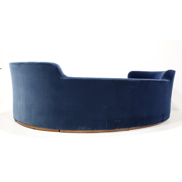 Edward Wormley Edward Wormley for Dunbar Oasis Sofa in Navy Blue Velvet For Sale - Image 4 of 8