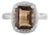 Octagon Smoky Quartz Halo Cz Studded Statement Ring in 925 Sterling Silver - Size 7 For Sale