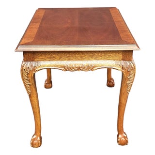 Late 20th Century Lane Furniture Chippendale Style Banded Mahogany and Oak Side Table For Sale