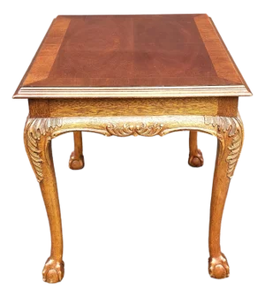 Late 20th Century Lane Furniture Chippendale Style Banded Mahogany and Oak Side Table