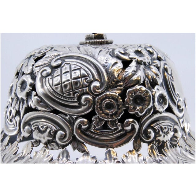 Silver Victorian Silver Bell with Corded Base, Shells, Garland and Zoomorphic Feet For Sale - Image 8 of 10