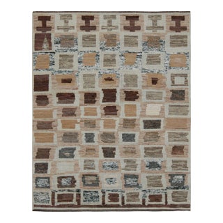 Rug & Kilim’s Geometric Moroccan Style Rug in Beige-Brown and Gray For Sale