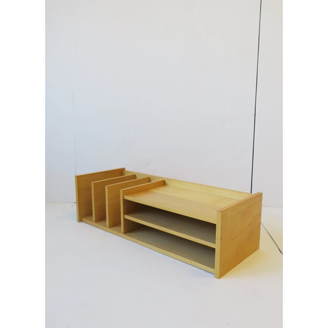 A Danish modern, Scandinavian Modern, Mid-Century Modern blonde oak wood desk, office, library, etc., organizer with book...