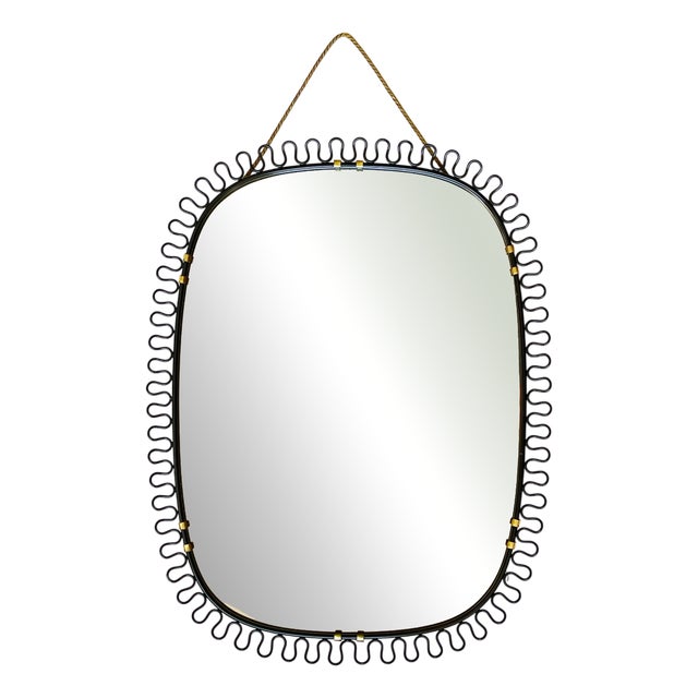 Swedish Black Pewter Mirror attributed to Josef Frank for Svenskt Tenn, 1950s For Sale