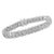 Contemporary .925 Sterling Silver 3.0 Cttw Diamond Multi Row Cluster Slanted Wave Link 7-¼” Tennis Bracelet (I-J Color, I2-I3 Clarity) For Sale - Image 3 of 6