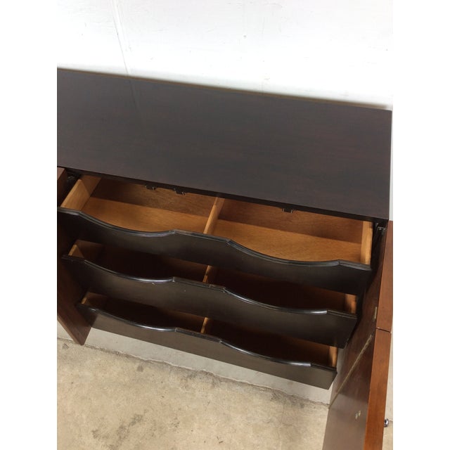 Mid Century Modern Lowboy Dresser With Chrome Accents by American of Martinsville For Sale - Image 17 of 18