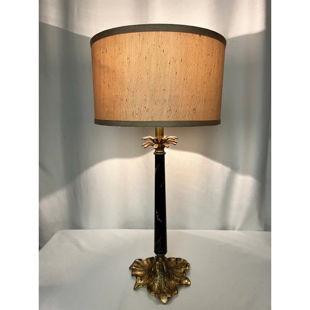 Introducing our exquisite Contemporary Hollywood Regency Empire Style Column Palm Tree Table Lamp, handcrafted with utmost...