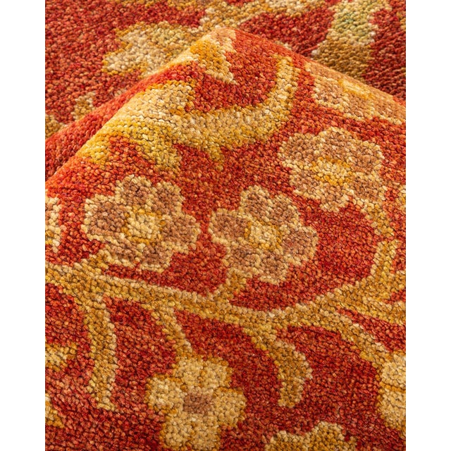 Textile Eclectic, One-of-a-Kind Hand-Knotted Area Rug - Orange, 9' 0" x 11' 9" For Sale - Image 7 of 8