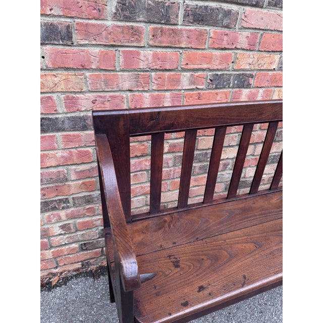 This is an amazing early 19th century French Hall bench out of Brittany France. Likely used in a chapel in the late 18th...