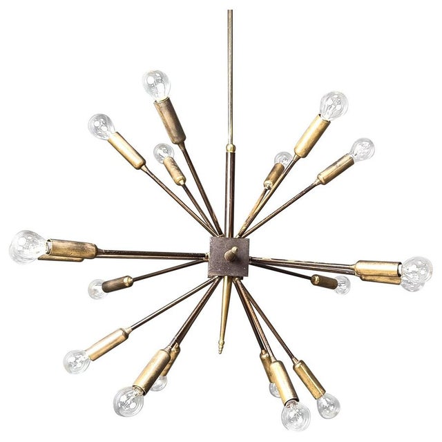 Vintage Brass Sputnik Chandelier, 1970s For Sale - Image 10 of 10