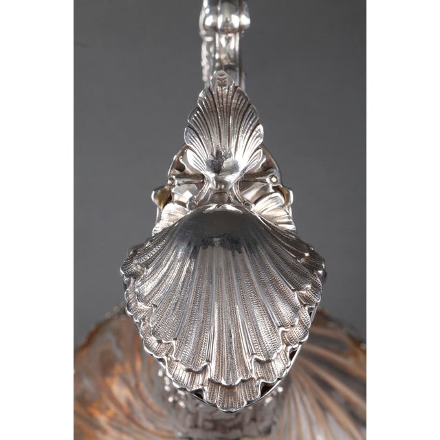 Silver and Crystal Ewers by Master Silversmith Labat Pugibet Henin, 1880, Set of 2, in Very Good conditions. Designed...