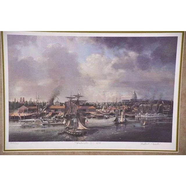 Large limited edition signed framed print "Washington, D.C. 1874" by Robert Back - artist signed and numbered 103/750 -...