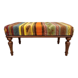 Handmade Kilim Rug Upholstered Bench
