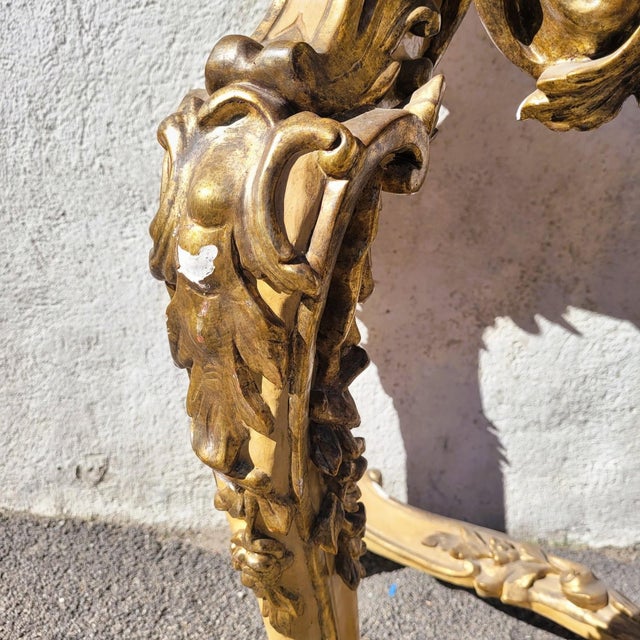 Large 18th Century Console Table with Lacquered and Gilded Wood For Sale - Image 5 of 18