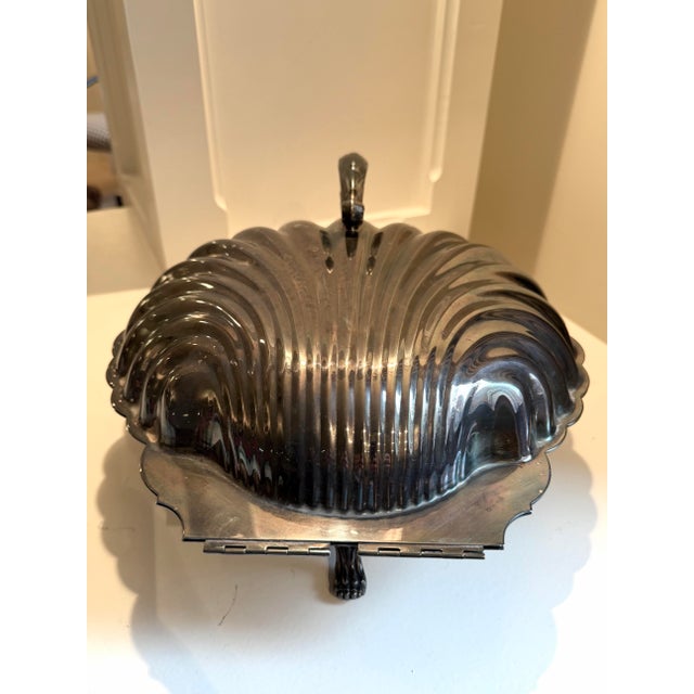 Vintage Silver Plate Clam Shell Serving Dish For Sale In Chicago - Image 6 of 9
