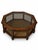 Late 20th Century Vintage Hexagonal Wood, Smoked Glass and Cane Coffee Table For Sale - Image 5 of 10