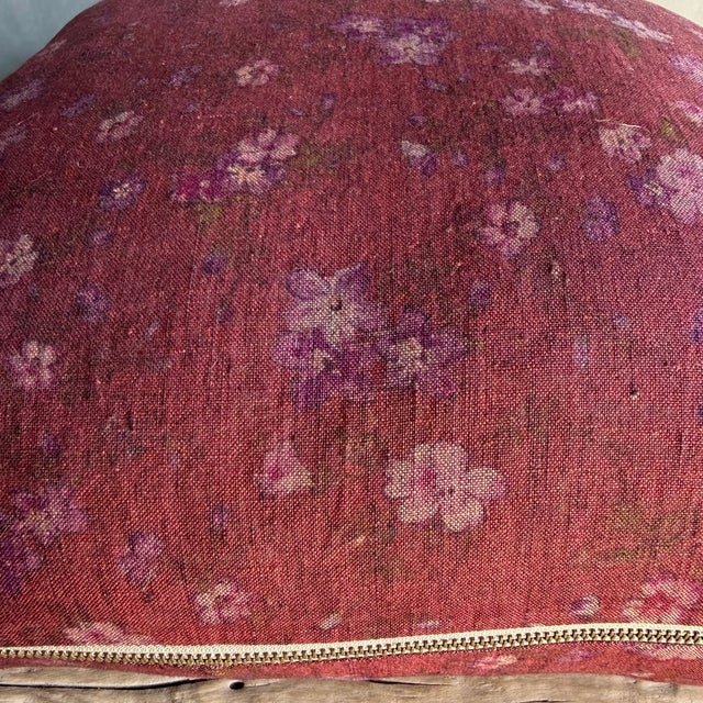 Not Yet Made - Made To Order Cora Burgundy Floral Pillow With Down Inserts 20" X 20" For Sale - Image 5 of 6