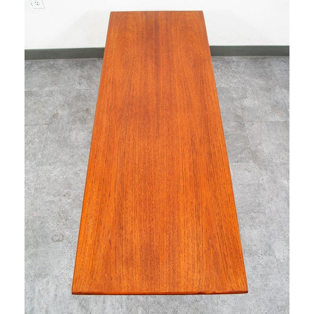 Mid-Century Modern Mid Century Danish Modern Coffee Table Solid Teak Denmark Surfboard Rectangular For Sale - Image 3 of 12