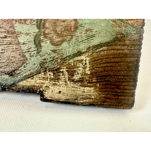 Antique Slovenian Folk Art Beehive Front Board with Saint Catherine of Alexandria, 19th Century For Sale - Image 6 of 11