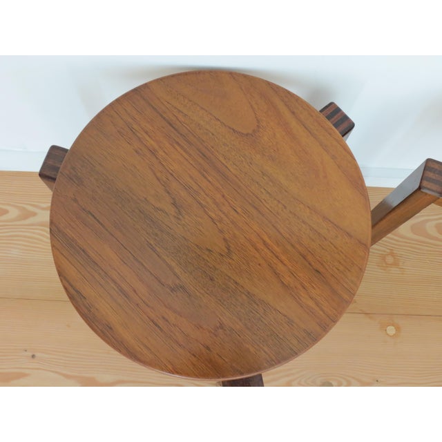 Mid-Century Teak Round Stacking Side Tables, 1960s, Set of 2 For Sale - Image 15 of 18