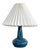 Vintage Danish Blue Glazed Ceramic Table Lamp, 1960s For Sale
