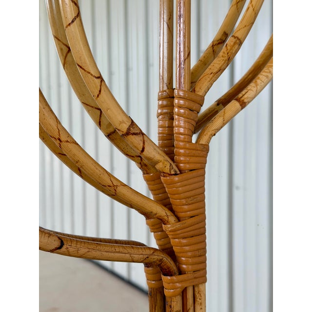 Tan 1960s Italian Rattan and Bamboo Round Mirror for Raymor For Sale - Image 8 of 12
