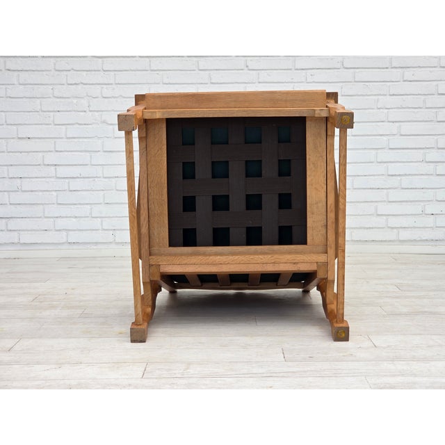 Scandinavian Lounge Chair in Green Wool and Oak, 1970s For Sale - Image 16 of 18