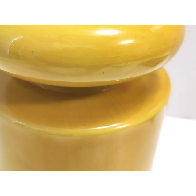 Postmodern Blue and Yellow Glazed Vase and Bottles attributed to Parravicini, 1970s, Set of 3 For Sale - Image 9 of 15