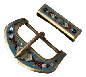 Bronze Enamelware Belt Buckle, Circa 1910
