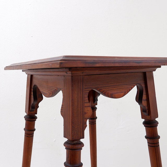 Art Nouveau Style Wooden Side Table For Sale - Image 10 of 16