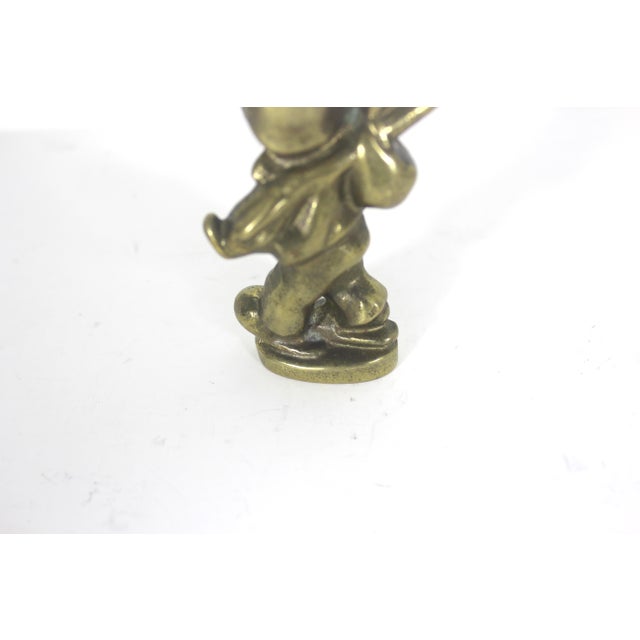 Vintage Brass Hummel Style Figurine Boy Carrying a Sack Vagabond For Sale - Image 4 of 10
