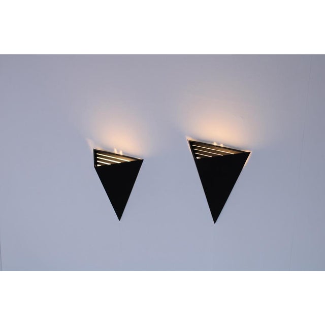 Black Postmodern Metal Black Kite Sconces from Massive Lighting, 1980, Set of 2 For Sale - Image 8 of 15