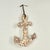 Unusual vintage Sailors valentine in the form of a ship anchor ambitiously encrusted with exotic seashells with a leather...