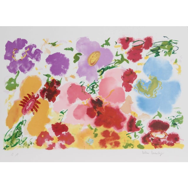 Helen Covensky, Red Petals, Lithograph For Sale