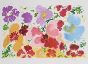 Helen Covensky, Red Petals, Lithograph