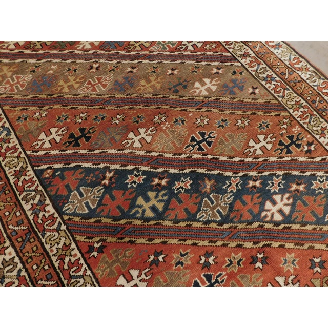 Red Antique Hand-Knotted Caucasian Gendje Gallery Rug. 4'7"x 9'3" For Sale - Image 8 of 15