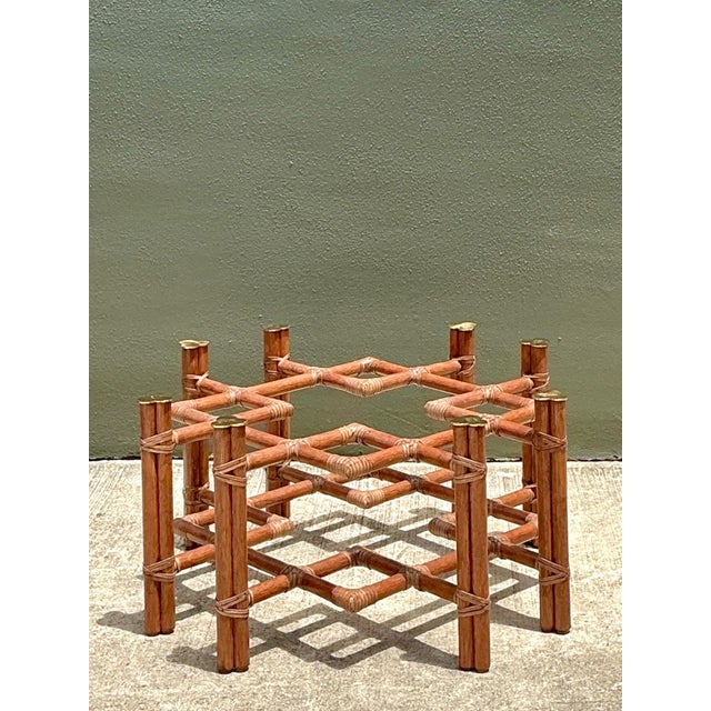 Vintage McGuire Wrapped Rattan Coffee Table For Sale - Image 10 of 17