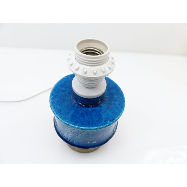 1960s Blue Stoneware Table Lamp by Inger Persson for Rörstrand, Sweden, 1960s For Sale - Image 5 of 8
