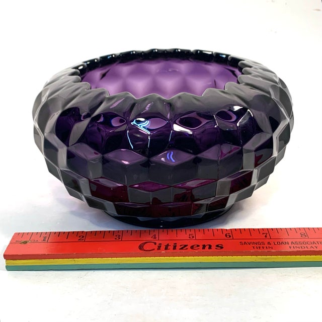 Mid Century American Fostoria Amethyst Glass Rose Bowl For Sale - Image 11 of 12
