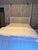 1990s White Lacquer Bamboo-Style Queen Canopy Bed With Cane Headboard Attributed to Oly Studio For Sale - Image 5 of 5