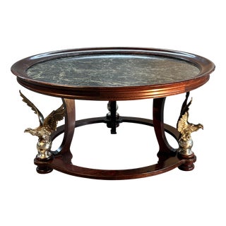 Empire Style Gueridon Table with Silvered Eagles, 1930s For Sale