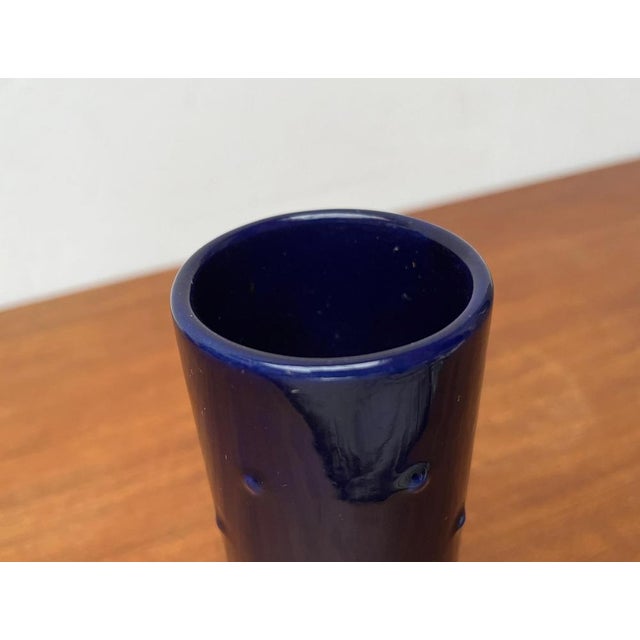 Mid-Century German Cobalt Blue Ceramic Bangkok Series Vase from Melitta, 1960s For Sale - Image 14 of 15