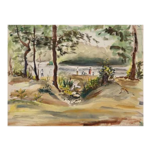 1950s "Allen Pond Park P6.12" Screen Print by Eve Nethercott