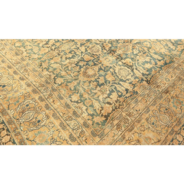 Late 19th Century Authentic 19th Century Persian Meshad Handmade Wool Rug For Sale - Image 5 of 8