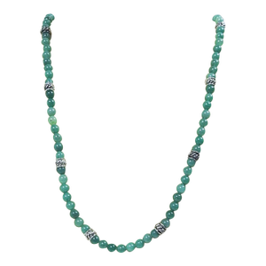 Late 20th Century Jade and Silver Beaded Necklace