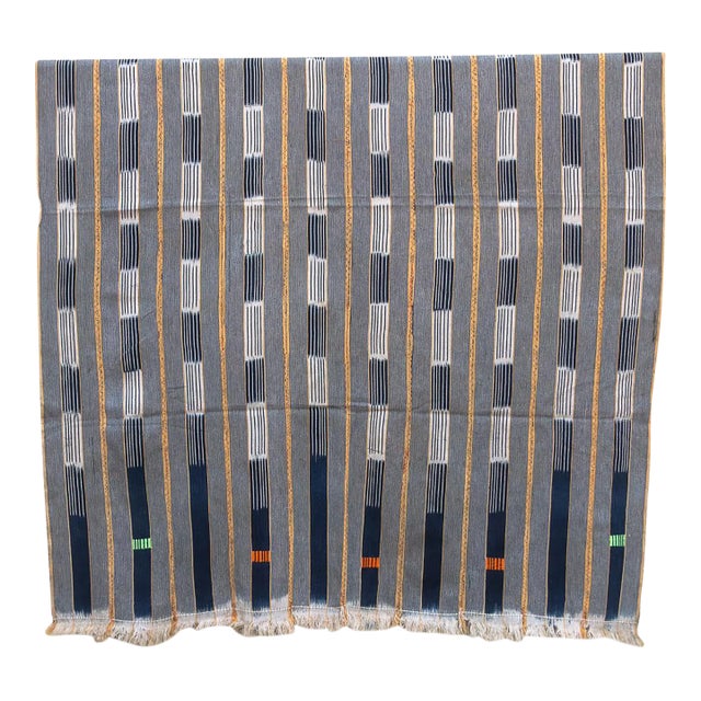 Vintage Baoule African "Pastel Forest" Ikat Throw For Sale