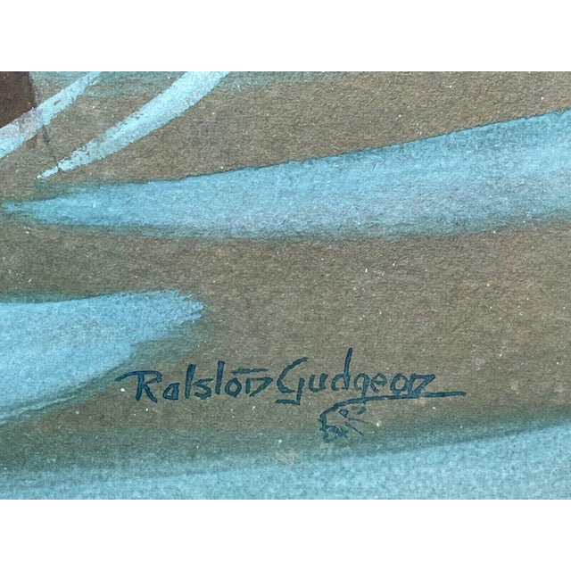 Mid 20th Century Scottish Watercolour Painting of an Osprey Swooping Down on Pike Fish Prey by Ralst For Sale - Image 11 of 13