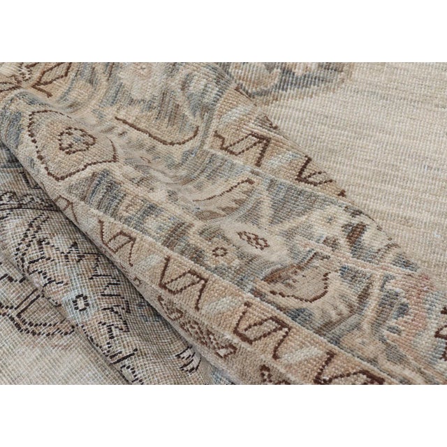 Fine Tabriz Gallery Rug With Soft Ivory Field and Accents in Taupe 4'11 X 9'10 For Sale - Image 10 of 12