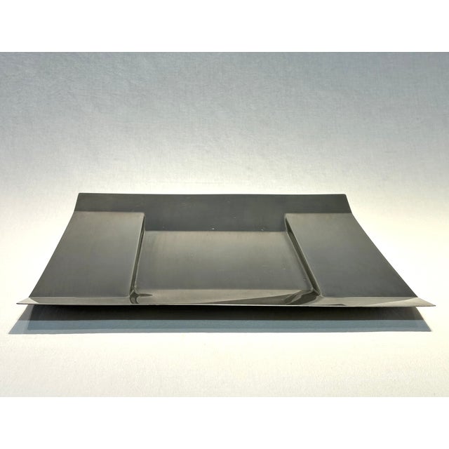 Vintage Alessi Stainless Steel Platter with Original Cloth Cover