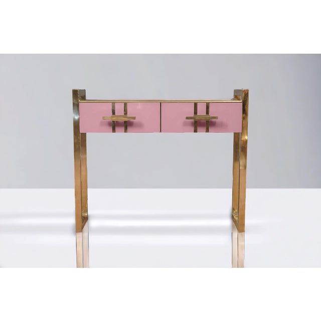 Wood Pink Murano Glass Console Table from Justfurnituress SRL For Sale - Image 7 of 10
